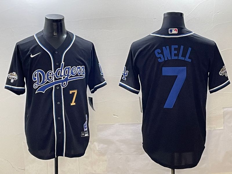 Men Los Angeles Dodgers #7 Snell Black Fashion Game 2025 Nike MLB Jersey style 30617->los angeles dodgers->MLB Jersey